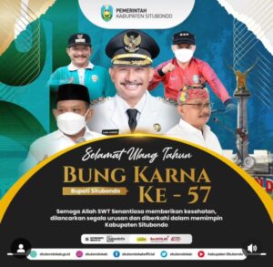 MILAD KE-57 BUNG KARNA MENDAPAT SURPRISE DARI KAPOLRES DAN SEKDA KABUPATEN SITUBONDO