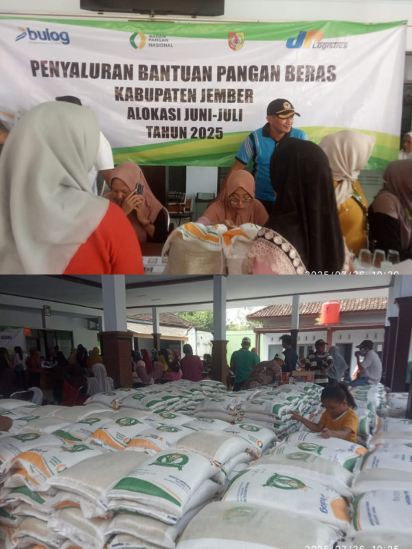 Warga Desa Gambirono Jember Terima Bansos Beras dari Pemerintah Pusat
