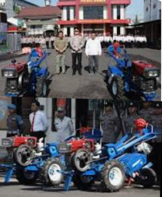 Kapolres Jember Serahkan 2 Unit Traktor untuk Dukung Ketahanan Pangan